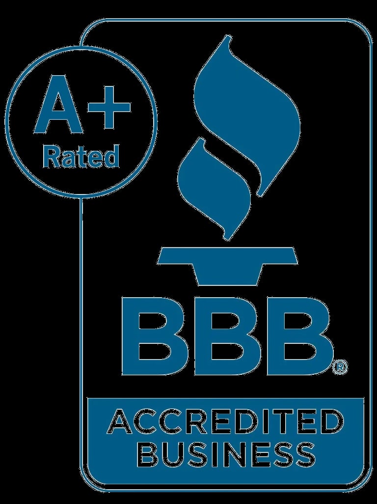 BBB A+ Rated Accredited Business logo with circular seal